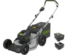 Газонокосилка аккумуляторная Greenworks GC 82 LM 46 K5 с АКБ и ЗУ, 46 Ширина скашивания, 25-80 Высота скашивания, Li-Ion Тип аккумулятора, 82 Напряжение аккумулятора, 5.0 Емкость аккумулятора