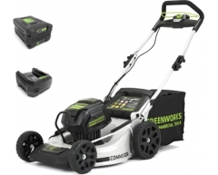 Газонокосилка аккумуляторная Greenworks GC 82 LM 51 K5 с АКБ и ЗУ, 51 Ширина скашивания, 25-80 Высота скашивания, Li-Ion Тип аккумулятора, 82 Напряжение аккумулятора, 5.0 Емкость аккумулятора