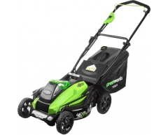 Газонокосилка аккумуляторная Greenworks GD 40 LM 45 K4 с АКБ и ЗУ, 45 Ширина скашивания, 20-70 Высота скашивания, Li-Ion Тип аккумулятора, 40 Напряжение аккумулятора, 4.0 Емкость аккумулятора