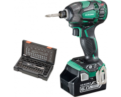 Шуруповерт аккумуляторный ударный HiKOKI WH 18 DBDL2, 207 max, Li-Ion Тип аккумулятора, 18 Напряжение аккумулятора, 6.0 Емкость аккумулятора, 207 max, шестигранник Тип патрона, Li-Ion Тип аккумулятора, 18 Напряжение аккумулятора, 3.0 Емкость аккумулятора