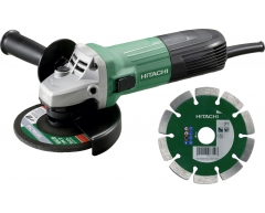 Угловая шлифмашина Hitachi G 13 SS2 + алмазный диск Carat, 125 мм, 600 Вт, 11500 об/мин