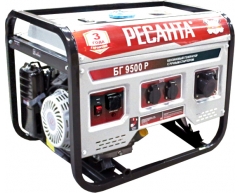 Бензиновый генератор Ресанта БГ 9500 Р, 230 В, 7.5 кВт