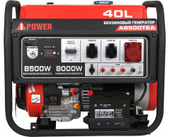 Бензиновый генератор A-iPower A 8500 TEA, 400/230 В, 8.0 кВт