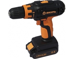 Дрель-шуруповерт аккумуляторная Вихрь ДА-18Л-2К, 33 max, 30 max, 12 max, Li-Ion Тип аккумулятора, 18 Напряжение аккумулятора, 2 Емкость аккумулятора