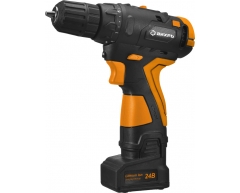 Дрель-шуруповерт аккумуляторная Вихрь ДА-24Л-2К/Б (2.0 А/ч), 55 max, 30 max, 12 max, Li-Ion Тип аккумулятора, 24 Напряжение аккумулятора, 2 Емкость аккумулятора