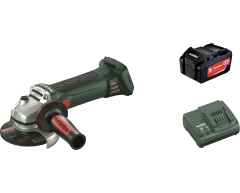 Аккумуляторная угловая шлифмашина Metabo W 18 LTX 125 (1x4.0 Ач), 125 Диаметр диска, Li-pol Тип аккумулятора, 18 Напряжение аккумулятора, 3.5 Емкость аккумулятора