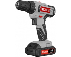 Дрель-шуруповерт аккумуляторная Ресанта ДА-18-2ЛК, 50 max, 30 max, 12 max, Li-Ion Тип аккумулятора, 18 Напряжение аккумулятора, 2.0 Емкость аккумулятора