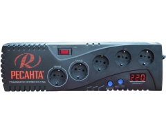 Стабилизатор напряжения электронный Ресанта С 1500, напольный Тип установки, 1.4 Максимальная мощность, 202-238 Диапазон стабилизации, 220 Выходное напряжение