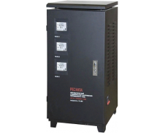 Стабилизатор напряжения электромеханический Ресанта АСН 15000/3-ЭМ, напольный Тип установки, 15 Максимальная мощность, 240-430 Диапазон стабилизации, 380 Выходное напряжение