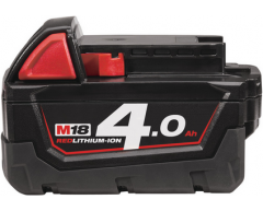 Аккумулятор Milwaukee M18 B4, Li-Ion Тип аккумулятора, 18 Напряжение аккумулятора, 4.0 Емкость аккумулятора