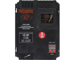 Стабилизатор напряжения электронный Ресанта СПН 3600, настенный Тип установки, 3.6 Максимальная мощность, 90-260 Диапазон стабилизации, 220 Выходное напряжение