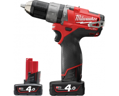 Дрель-шуруповерт аккумуляторная ударная Milwaukee M12 CPD-402C Fuel, 44 max, 25 max, 13 max, Li-Ion Тип аккумулятора, 12 Напряжение аккумулятора, 4.0 Емкость аккумулятора