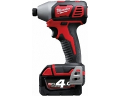 Шуруповерт аккумуляторный импульсный Milwaukee M18 BID-402C, 180 max, шестигранник Тип патрона, Li-Ion Тип аккумулятора, 18 Напряжение аккумулятора, 4.0 Емкость аккумулятора