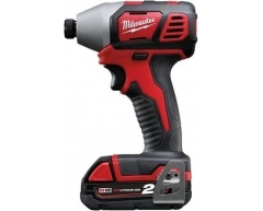 Шуруповерт аккумуляторный импульсный Milwaukee M18 BID-202C, 180 max, шестигранник Тип патрона, Li-Ion Тип аккумулятора, 18 Напряжение аккумулятора, 2.0 Емкость аккумулятора