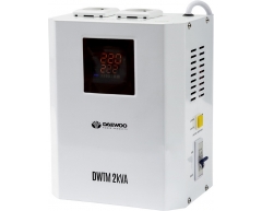 Стабилизатор напряжения электронный Daewoo DW-TM 2 KVA, настенный Тип установки, 2.0 Максимальная мощность, 140-270 Диапазон стабилизации, 220 Выходное напряжение