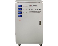 Стабилизатор напряжения электромеханический Suntek 20000, напольный Тип установки, 20 Максимальная мощность, 240-450 Диапазон стабилизации, 380 Выходное напряжение