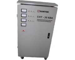 Стабилизатор напряжения электромеханический Suntek 30000, напольный Тип установки, 30 Максимальная мощность, 240-450 Диапазон стабилизации, 380 Выходное напряжение