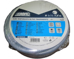 Шланг прямой Abac 776607, ПВХ Материал шланга, 10 max, 8 Внутренний диаметр, 13 Внешний диаметр, 7.5 Длина шланга