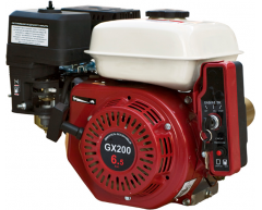 Бензиновый двигатель Grost GX 200 RE, 6.5 Мощность (3600 об/мин), 196 Рабочий объем, 0.6 Объем масляного картера, электростартер Запуск, 3.1 Объем топливного бака