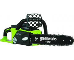 Цепная пила аккумуляторная Greenworks GD 40 CS 40, 40 Длина шины, 5.4 Вес нетто, опция Тип аккумулятора, опция Напряжение аккумулятора, опция Емкость аккумулятора