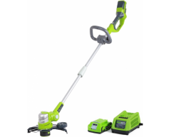 Триммер аккумуляторный Greenworks G 24 ST 30 MK2, леска Режущий элемент, прямая Тип штанги, 3.13 Вес нетто, Li-Ion Тип аккумулятора, 24 Напряжение аккумулятора, 2.0 Емкость аккумулятора
