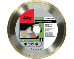 Диск алмазный по плитке Fubag Keramik Extra 33300-6, мокрая Тип резки, 300 Диаметр диска, 30/25.4 Посадочный диаметр, 2.0 Толщина алмазного слоя, 8.0 Высота алмазного слоя